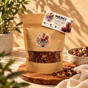 Choco Granola 250 غ — غرانولا مقرمشة ولذيذة بنكهة الشوكولاتة، تجمع بين القرمشة والمذاق الغني في كل لقمة. مثالية لبدء يومك بفطور شهي، أو للاستمتاع بها كوجبة خفيفة خلال اليوم. يمكن تناولها مع الحليب، الياغورت أو الفواكه.